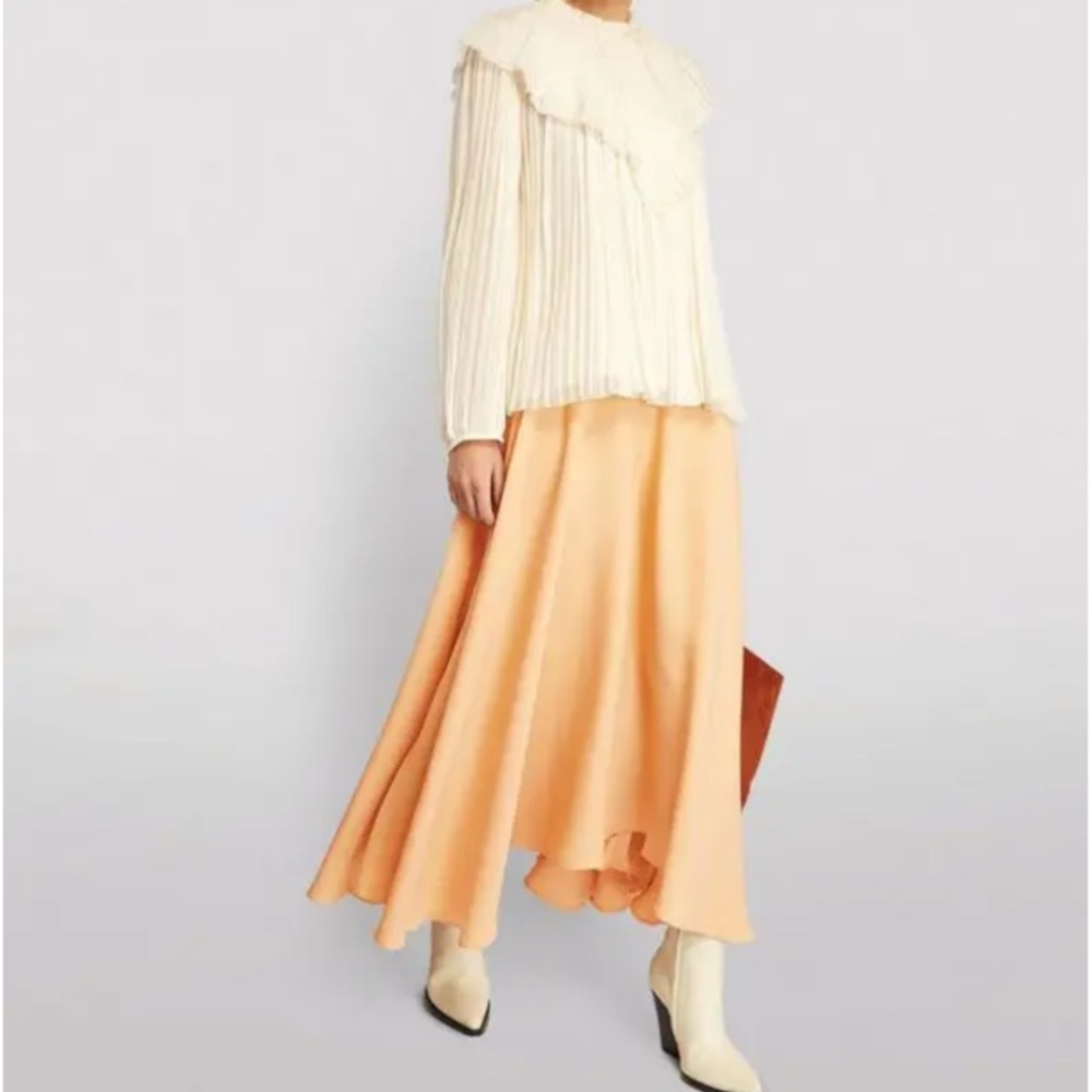 KHAITE Orange Asymmetrical Wide Leg Jumpsuit